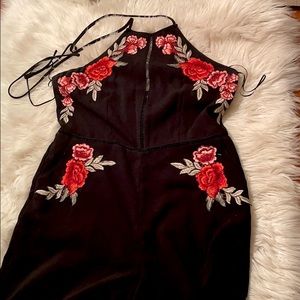 Gianni Bini Rose Halter Jumpsuit